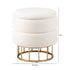Ivory Boucle Storage Stool